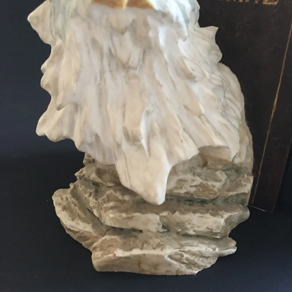 Vintage Wild Animal Eagle Bookends Fierce Realistic Eyes Ceramic Heavy 6.5” - Picture 8 of 16
